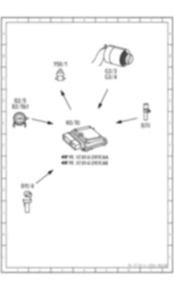 Электросхема Принципиальная электрическая схема управления продувкой для Mercedes-Benz CL-class (C216) 2006—2014