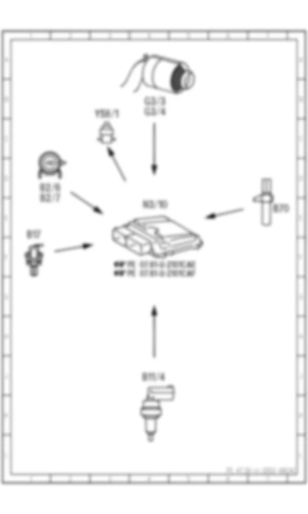 Электросхема Принципиальная электрическая схема управления продувкой для Mercedes-Benz CL-class (C216) 2006—2014