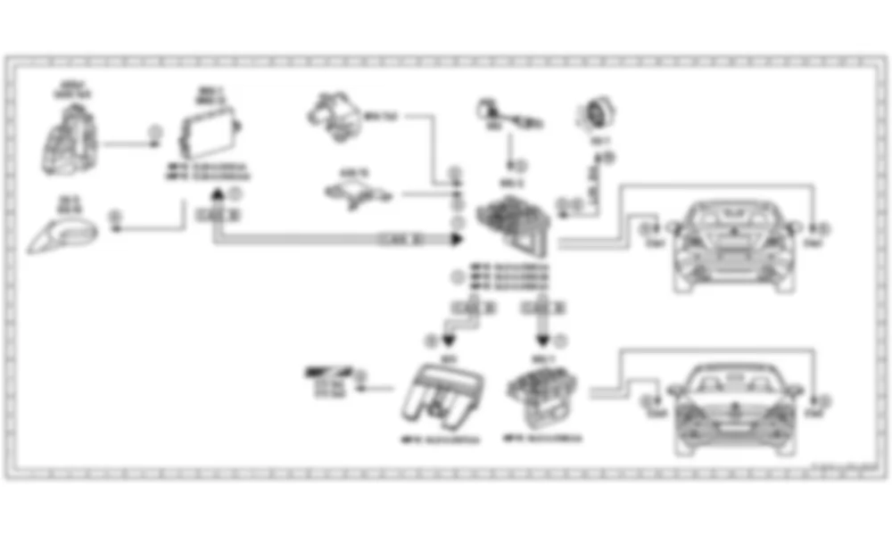 Электросхема Функциональная электрическая схема для срабатывания сигнализации охранной сигнализации для Mercedes-Benz CL-class (C216) 2006—2014