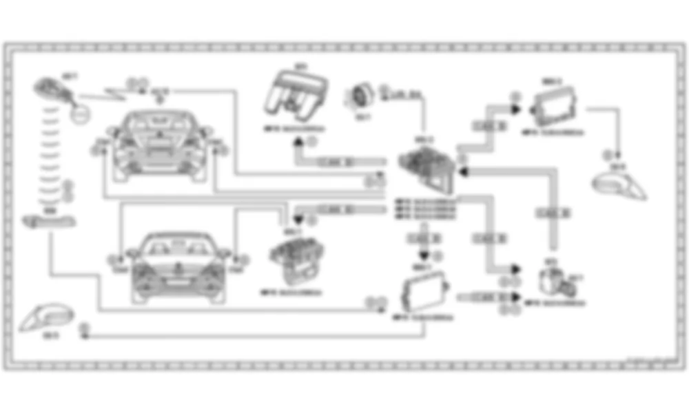 Электросхема Функциональная электрическая схема для срабатывания охранной сигнализации аварийным выключателем для Mercedes-Benz CL-class (C216) 2006—2014