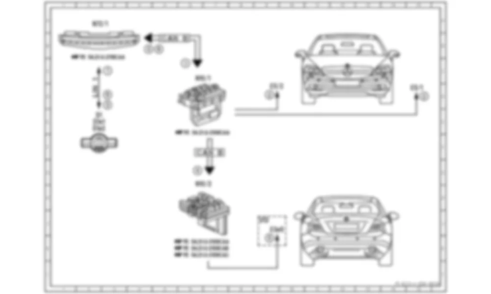 Электросхема Электрическая схема включения передних противотуманных фар для Mercedes-Benz CL-class (C216) 2006—2014