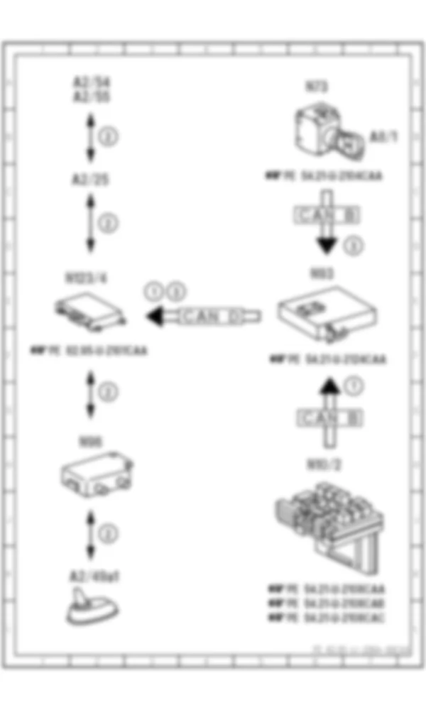 Электросхема Принципиальная электрическая схема для местоположения автомобиля, функция для Mercedes-Benz CL-class (C216) 2006—2014
