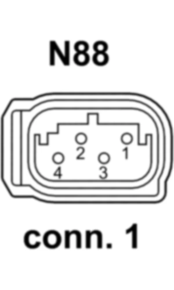 Распиновка разъема N88 -  Блок управления датчика давления в шинах для Mercedes-Benz CLS-class (C218) 2010—2018