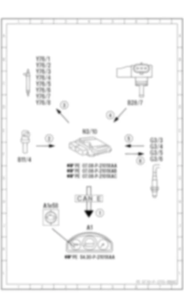 Электросхема Принципиальная электрическая схема лямбда-регулирования для Mercedes-Benz CLS-class (C218) 2010—2018