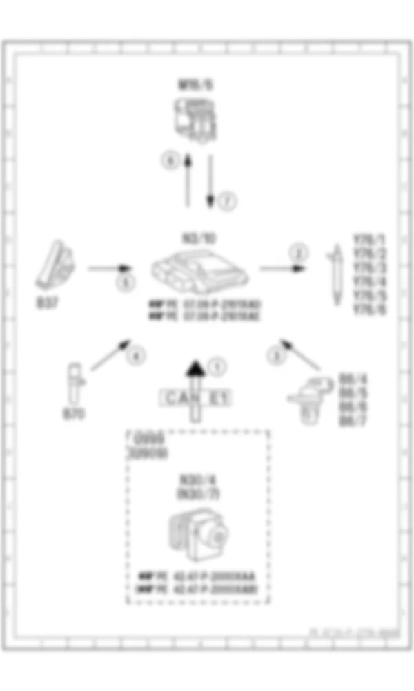 Электросхема Принципиальная электрическая схема двигателя в аварийном режиме для Mercedes-Benz CLS-class (C218) 2010—2018