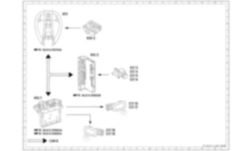 Электросхема Функциональная схема электрической системы внутреннего освещения для Mercedes-Benz CLS-class (C219) 2004—2010
