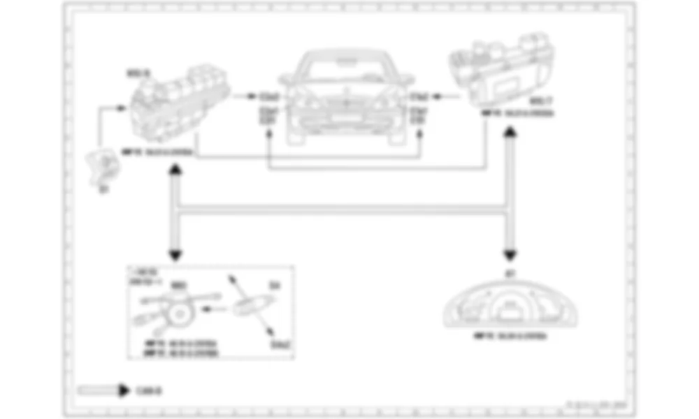 Электросхема Функциональная схема электрической системы для наружного освещения для Mercedes-Benz S-class (W220) 1998—2005