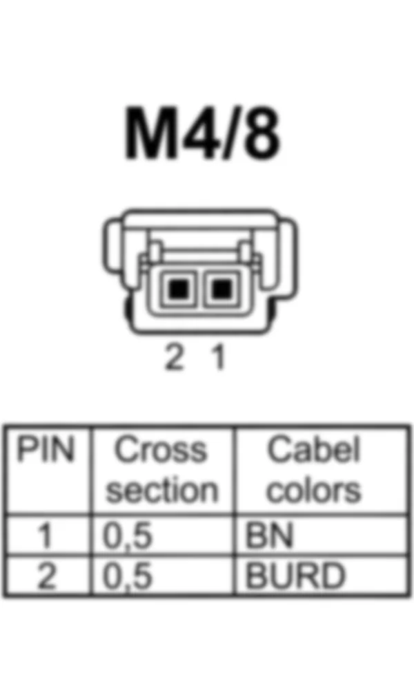 Распиновка разъема M4/8 -  Блок управления двигателем вентилятора блока управления для Mercedes-Benz S-class (W221) 2005—2013