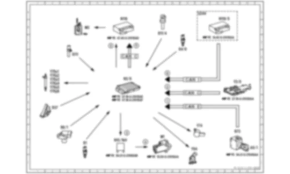 Электросхема Принципиальная электрическая схема для запуска для Mercedes-Benz S-class (W221) 2005—2013
