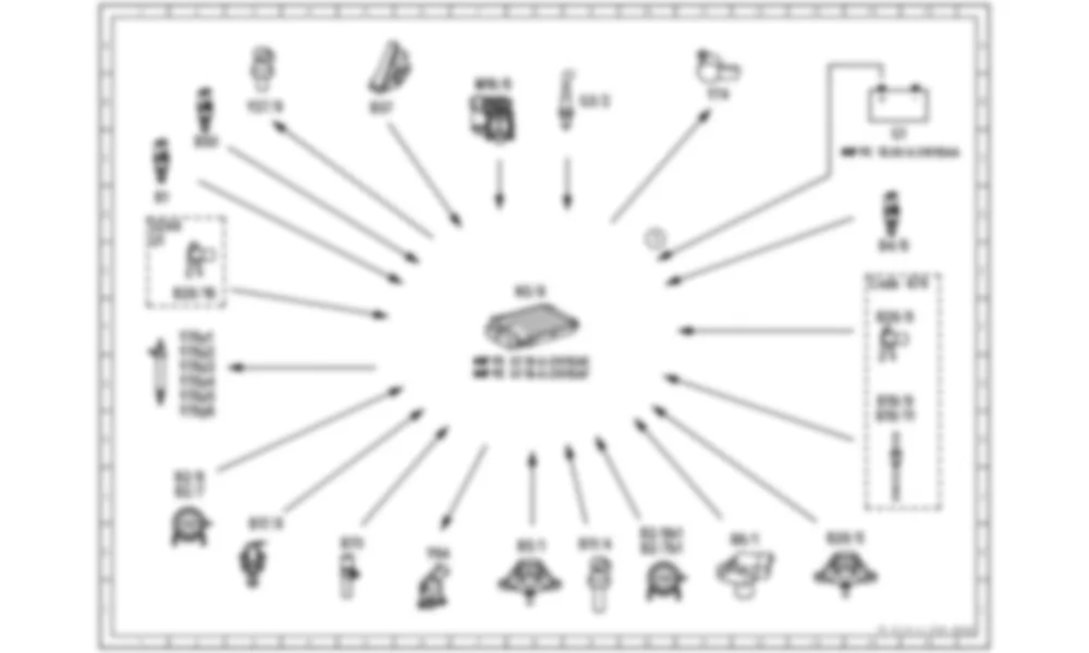 Электросхема Электрическая схема управления впрыском для Mercedes-Benz S-class (W221) 2005—2013