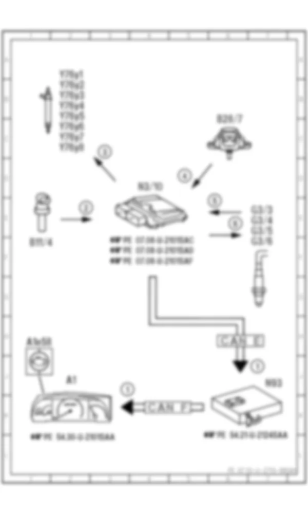 Электросхема Принципиальная электрическая схема лямбда-регулирования для Mercedes-Benz S-class (W221) 2005—2013