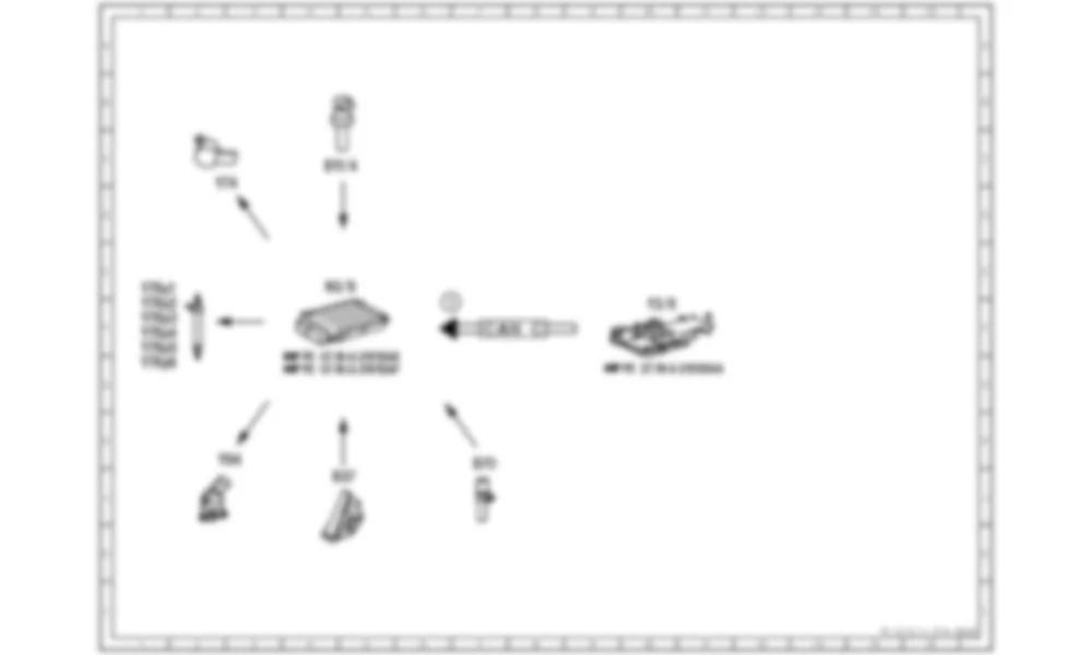Электросхема Принципиальная электрическая схема отключения подачи топлива при замедлении для Mercedes-Benz S-class (W221) 2005—2013