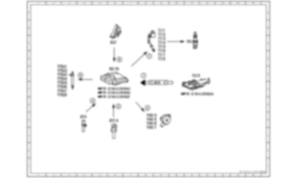 Электросхема Принципиальная электрическая схема отключения подачи топлива при замедлении для Mercedes-Benz S-class (W221) 2005—2013