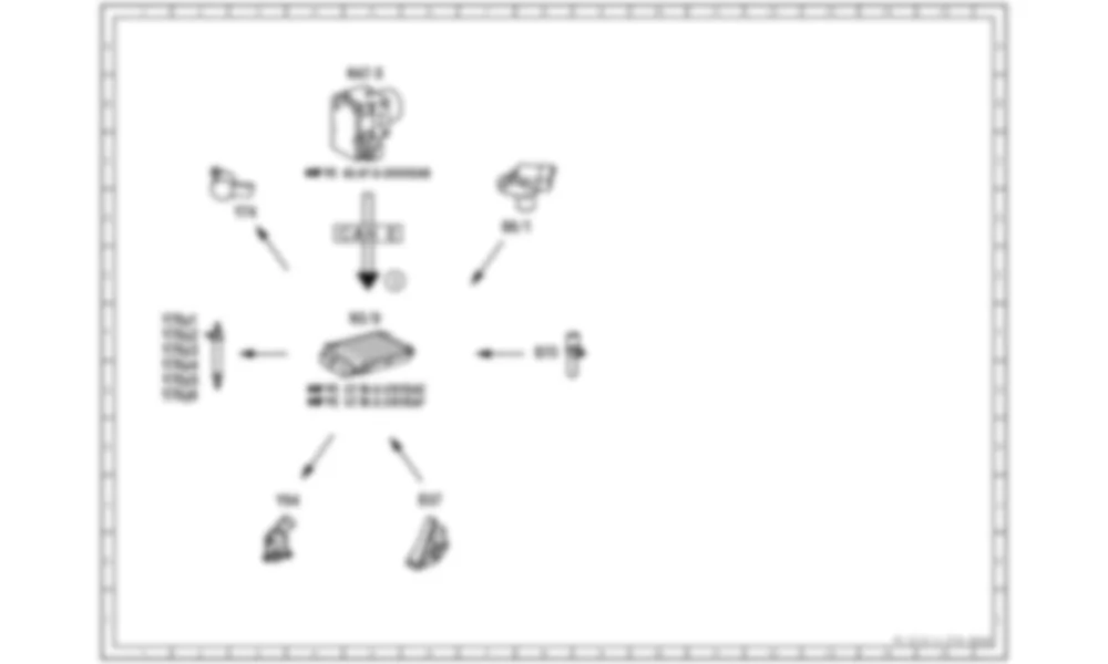 Электросхема Принципиальная электрическая схема двигателя в аварийном режиме для Mercedes-Benz S-class (W221) 2005—2013
