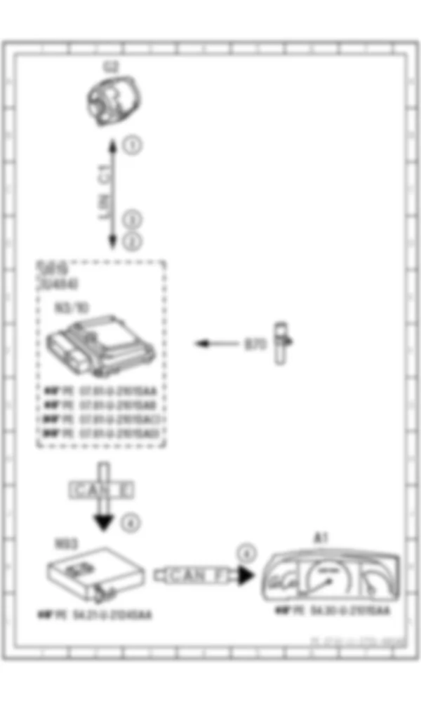 Электросхема Функциональная электрическая схема интерфейса генератора ME для Mercedes-Benz S-class (W221) 2005—2013