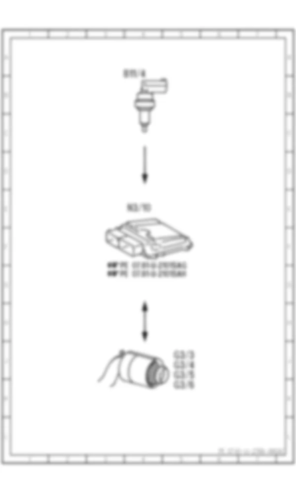 Электросхема Функциональная электрическая схема нагревателя датчика кислорода ME для Mercedes-Benz S-class (W221) 2005—2013