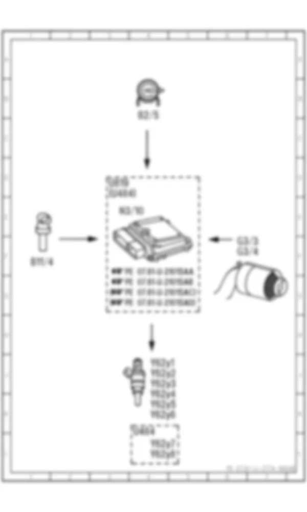 Электросхема Электрическая схема лямбда-регулирования ME для Mercedes-Benz S-class (W221) 2005—2013