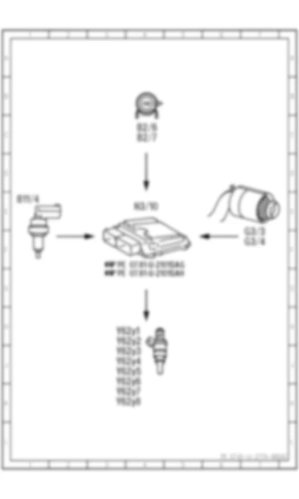 Электросхема Электрическая схема лямбда-регулирования ME для Mercedes-Benz S-class (W221) 2005—2013