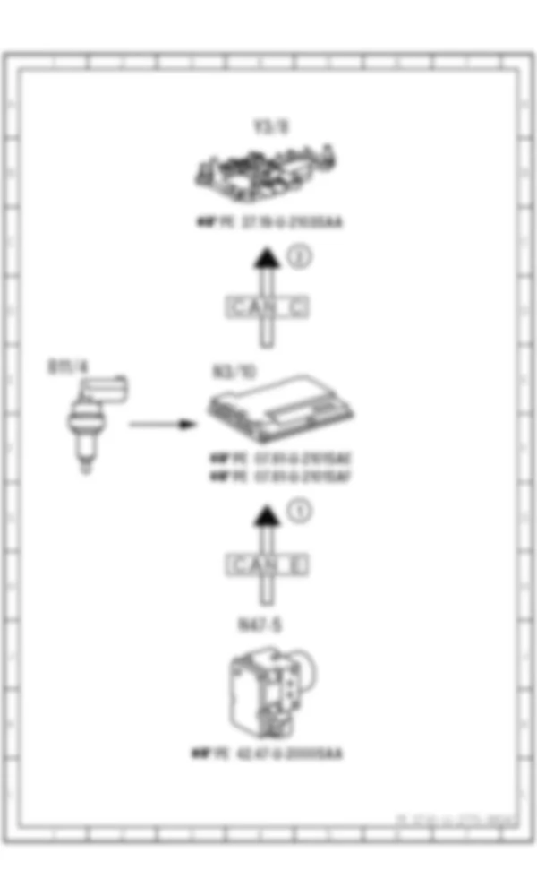 Электросхема Функциональная электрическая схема задержки переключения передач ME для Mercedes-Benz S-class (W221) 2005—2013