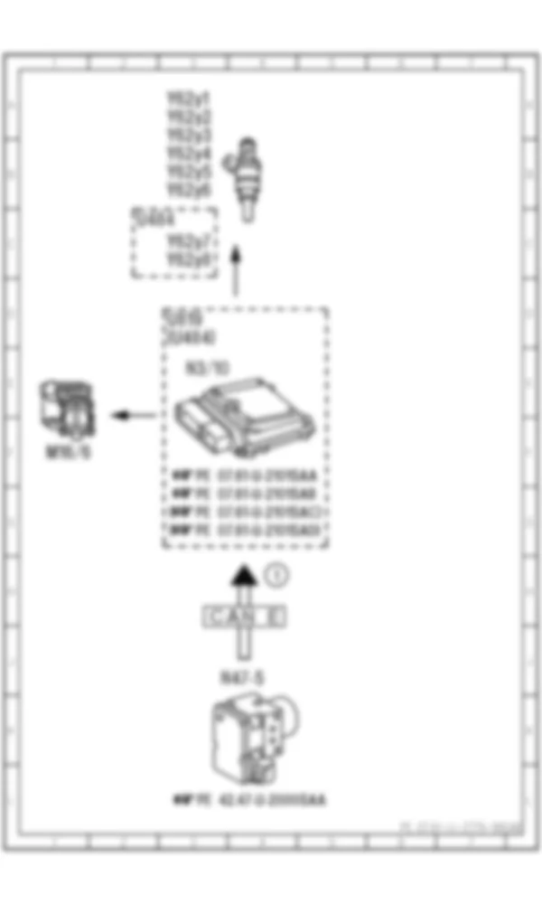 Электросхема Функциональная электрическая схема для ограничения максимальной скорости для Mercedes-Benz S-class (W221) 2005—2013