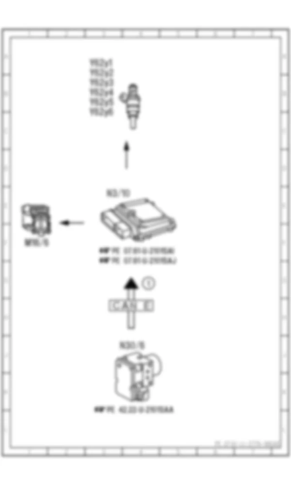 Электросхема Функциональная электрическая схема для ограничения максимальной скорости для Mercedes-Benz S-class (W221) 2005—2013