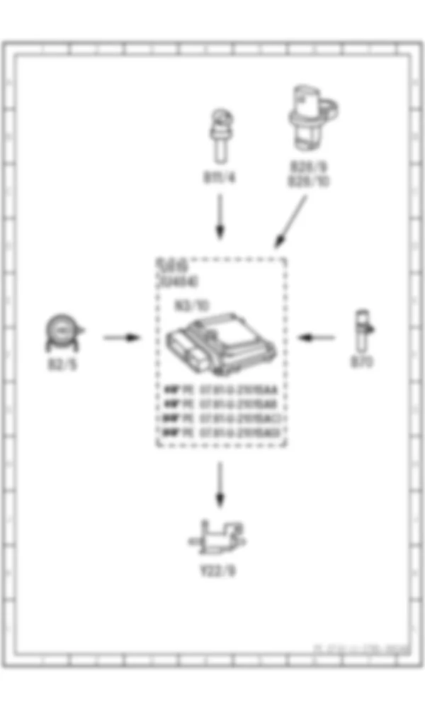 Электросхема Принципиальная электрическая схема переключения подъемной заслонки для Mercedes-Benz S-class (W221) 2005—2013