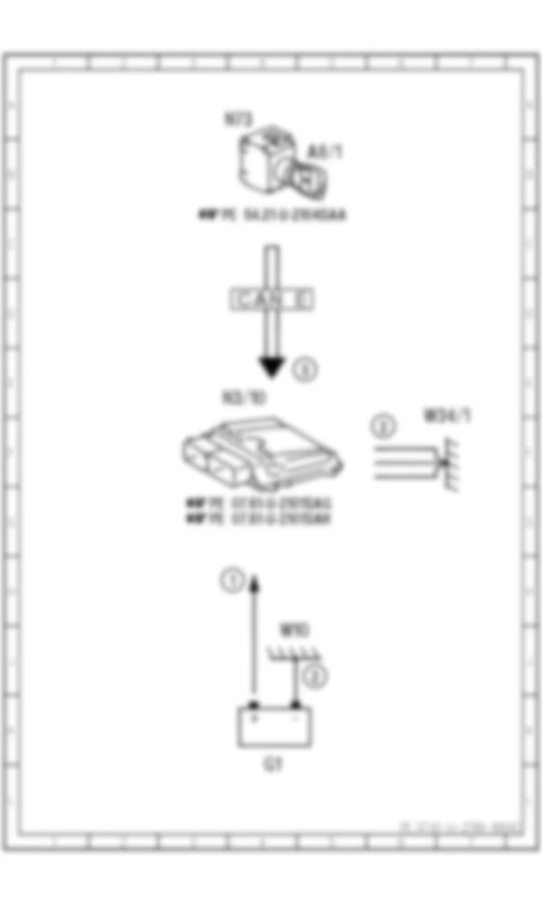 Электросхема Принципиальная электрическая схема при выключенном зажигании для Mercedes-Benz S-class (W221) 2005—2013