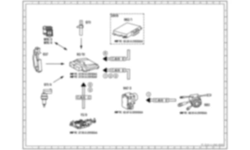 Электросхема Электрическая схема электронной педали акселератора для Mercedes-Benz S-class (W221) 2005—2013