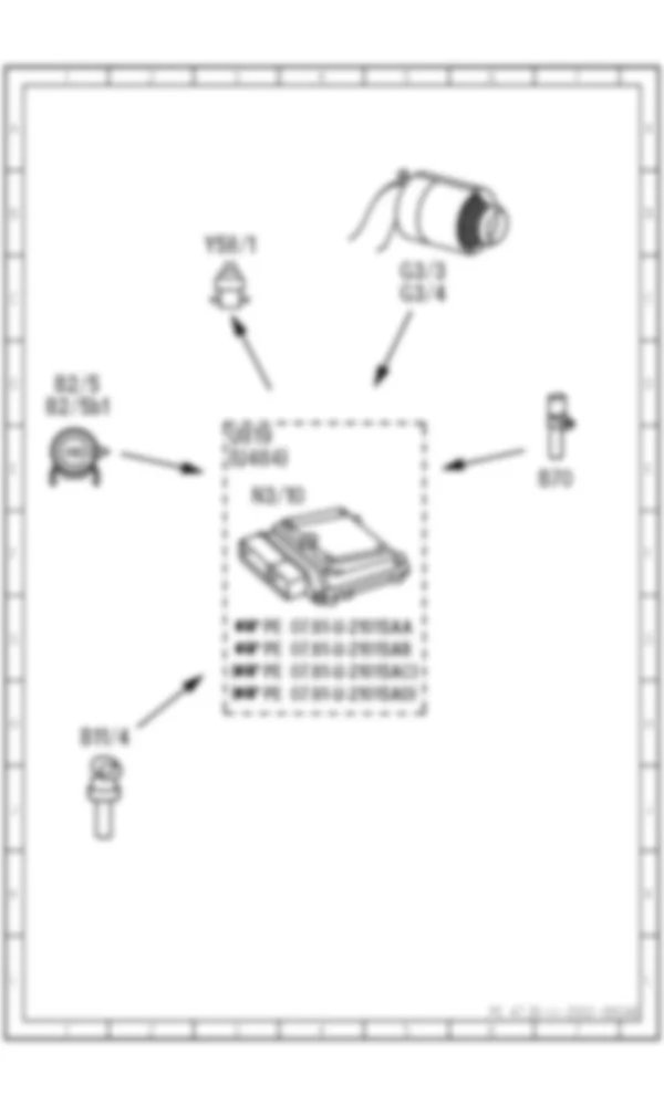 Электросхема Принципиальная электрическая схема управления продувкой для Mercedes-Benz S-class (W221) 2005—2013