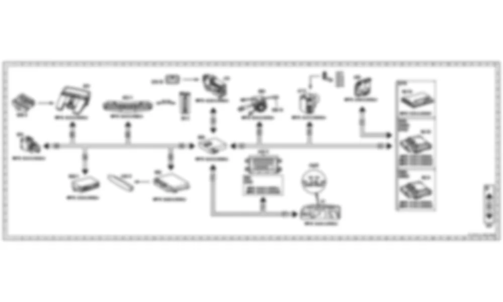 Электросхема Функциональная схема электрической системы парктроника (PTS) для Mercedes-Benz S-class (W221) 2005—2013