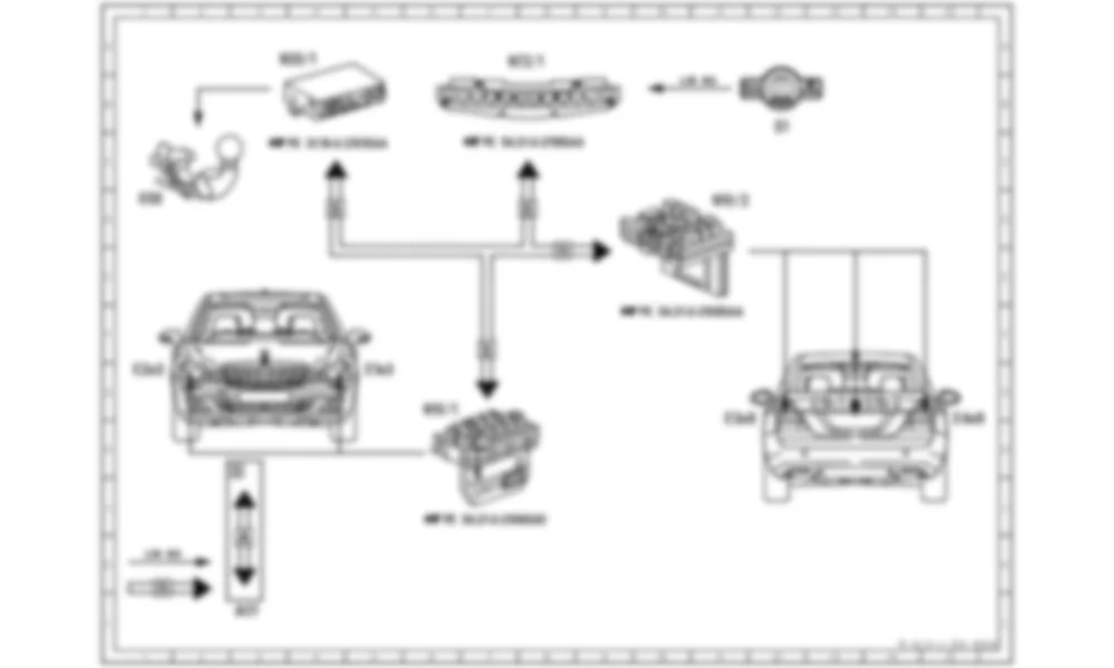 Электросхема Функциональная схема электрической системы для наружного освещения для Mercedes-Benz S-class (W221) 2005—2013