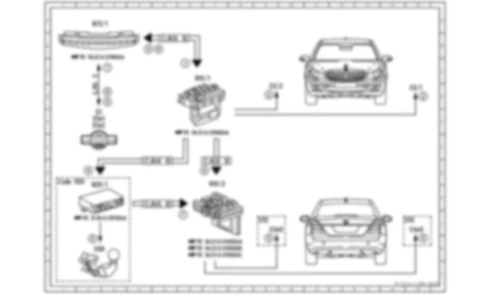 Электросхема Электрическая схема включения передних противотуманных фар для Mercedes-Benz S-class (W221) 2005—2013