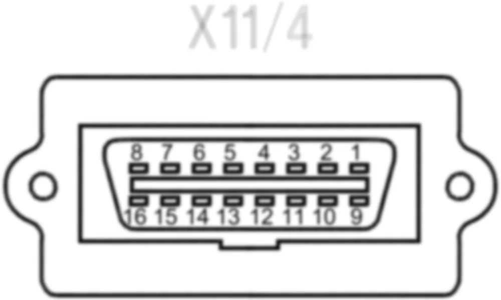 Распиновка разъема X11/4 -  Диагностический разъем для Mercedes-Benz S-class (W222) 2013-2020