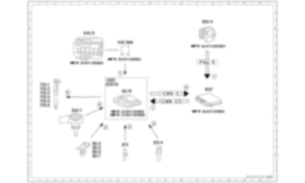 Электросхема Схема электрических функций для управления плавным ходом для Mercedes-Benz S-class (W222) 2013-2020