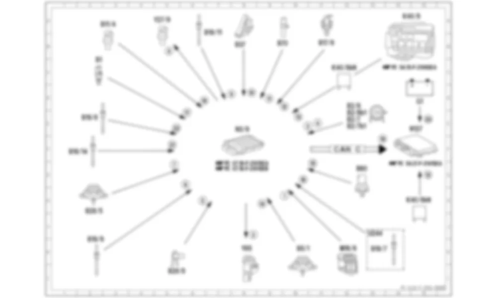 Электросхема Принципиальная электрическая схема системы рециркуляции выхлопных газов для Mercedes-Benz S-class (W222) 2013-2020