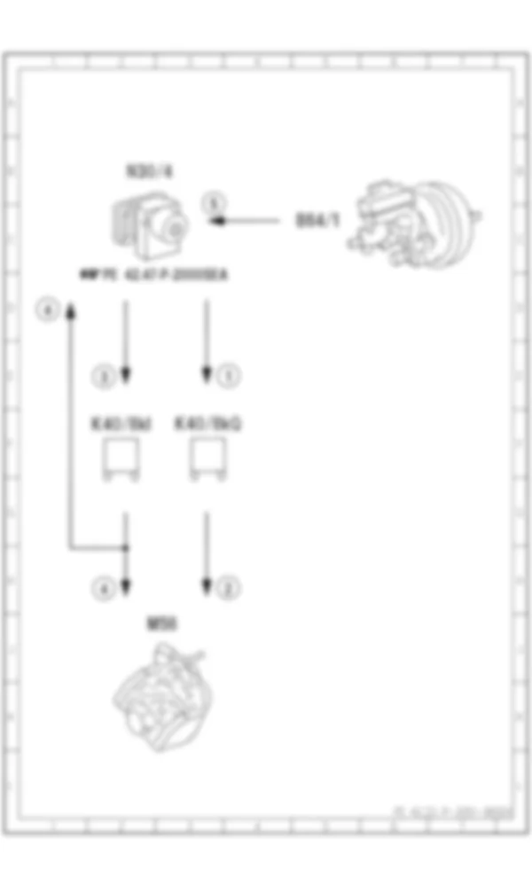 Электросхема Принципиальная электрическая схема для подачи вакуума для Mercedes-Benz S-class (W222) 2013-2020