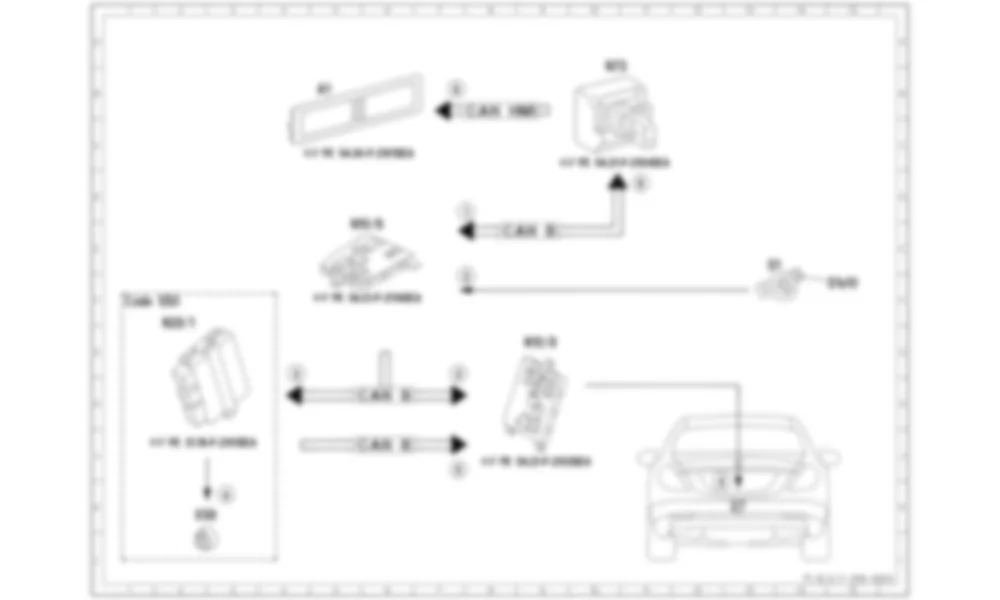 Электросхема Принципиальная электрическая схема включения передних противотуманных фар для Mercedes-Benz S-class (W222) 2013-2020