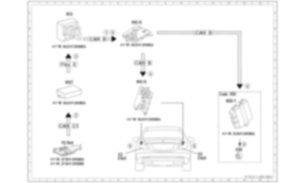Электросхема Принципиальная электрическая схема срабатывания резервного света для Mercedes-Benz S-class (W222) 2013-2020