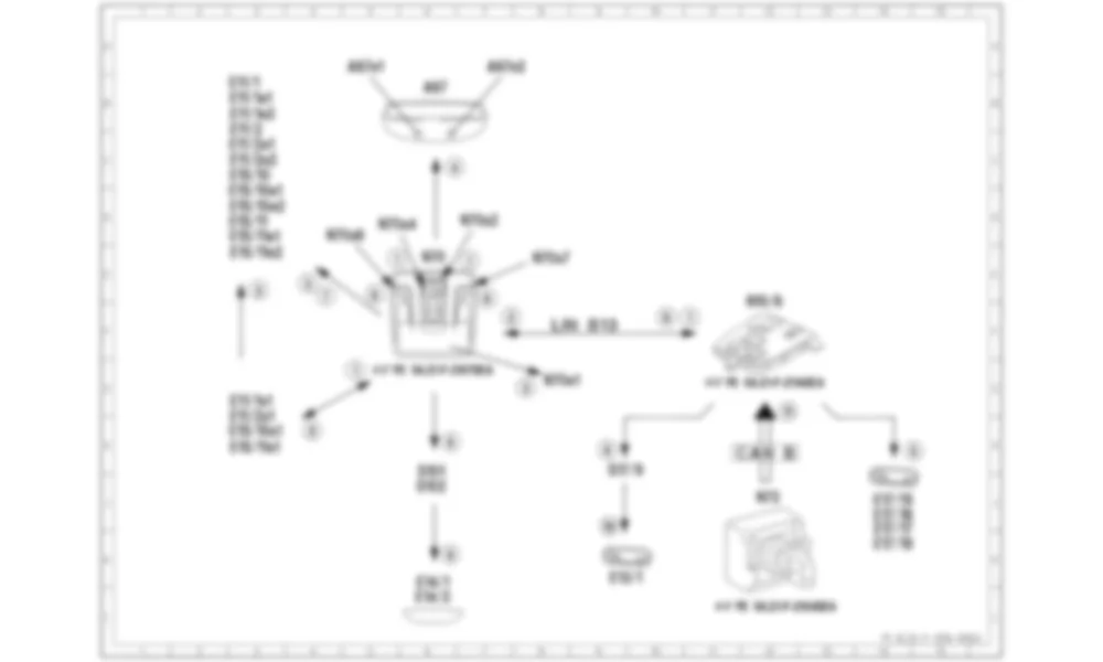 Электросхема Принципиальная электрическая схема ручного управления освещением салона для Mercedes-Benz S-class (W222) 2013-2020