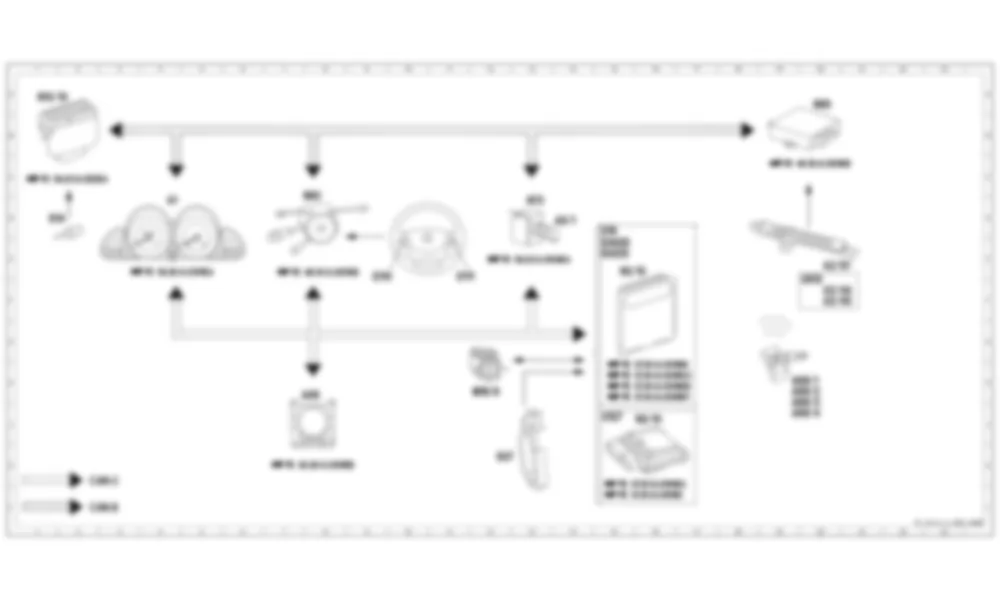 Электросхема Функциональная схема электрической системы датчика давления в шинах для Mercedes-Benz SL-class (R230) 2001—2011