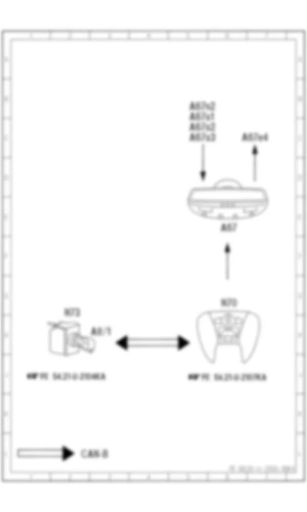 Электросхема Функциональная схема электрической системы устройства открывания ворот гаража для Mercedes-Benz SL-class (R230) 2001—2011