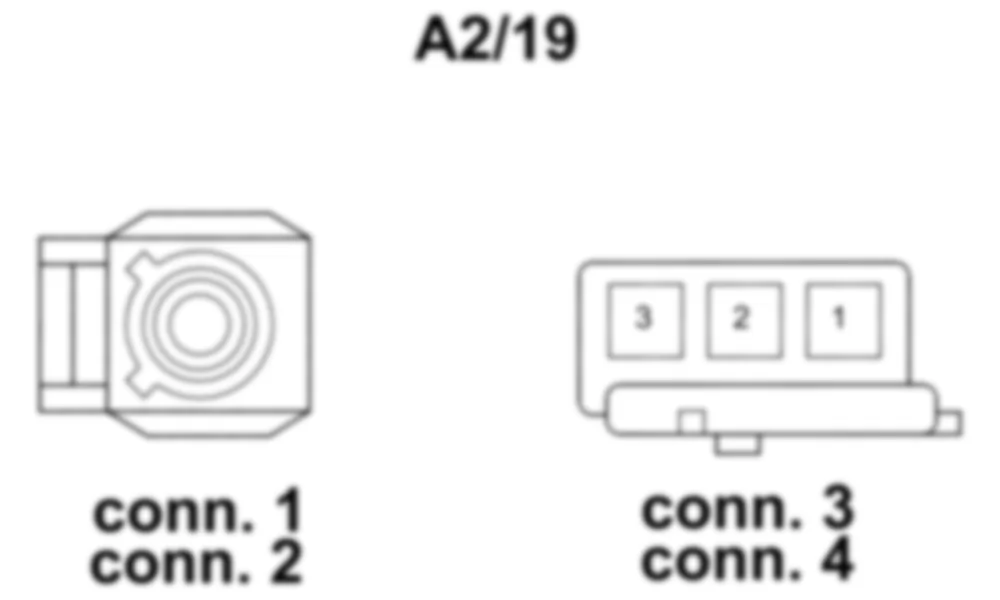 Распиновка разъема A2/19 -  Антенный усилитель FM 2, DAB и TV 3 для Mercedes-Benz SL-class (R231) 2012-2020