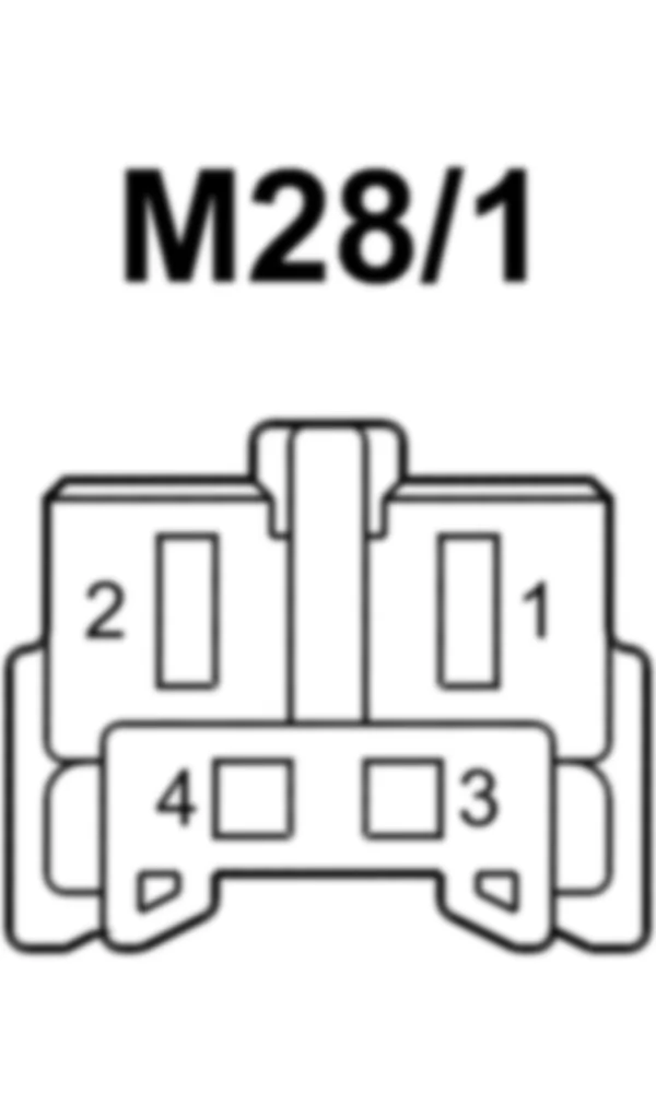 Распиновка разъема M28/1 -  Электродвигатель регулировки вперед / назад сиденья переднего пассажира для Mercedes-Benz SL-class (R231) 2012-2020