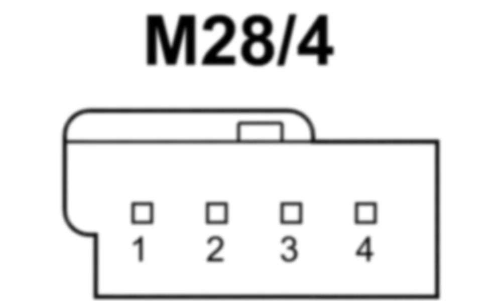 Распиновка разъема M28/4 -  Электродвигатель регулировки подголовника переднего пассажира для Mercedes-Benz SL-class (R231) 2012-2020