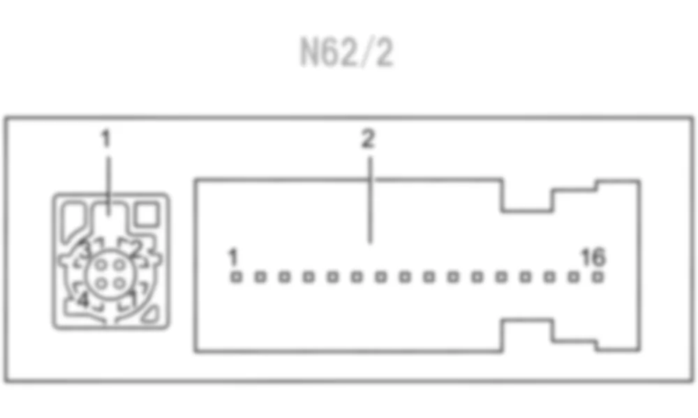 Распиновка разъема N62/2 -  Блок управления системой видео- и радиолокационных датчиков для Mercedes-Benz SL-class (R231) 2012-2020