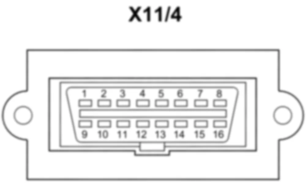 Распиновка разъема X11/4 -  Диагностический разъем для Mercedes-Benz SL-class (R231) 2012-2020