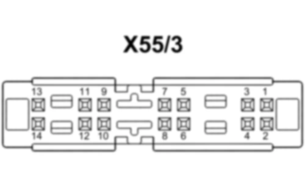 Распиновка разъема X55/3 -  Блок разъемов сиденья водителя для Mercedes-Benz SL-class (R231) 2012-2020