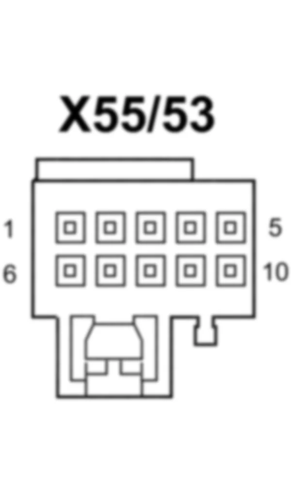 Распиновка разъема X55/53 -  Электрический разъем AIRSCARF левого сиденья для Mercedes-Benz SL-class (R231) 2012-2020