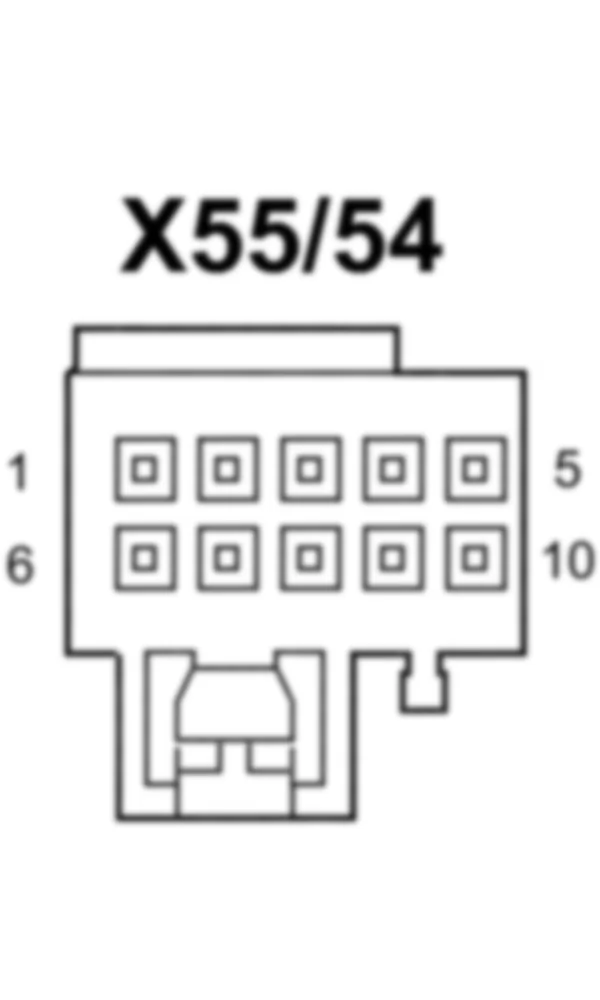 Распиновка разъема X55/54 -  Электрический разъем AIRSCARF правого сиденья для Mercedes-Benz SL-class (R231) 2012-2020