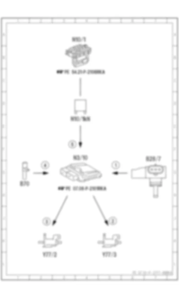 Электросхема Принципиальная электрическая схема переключения впускного коллектора для Mercedes-Benz SL-class (R231) 2012-2020